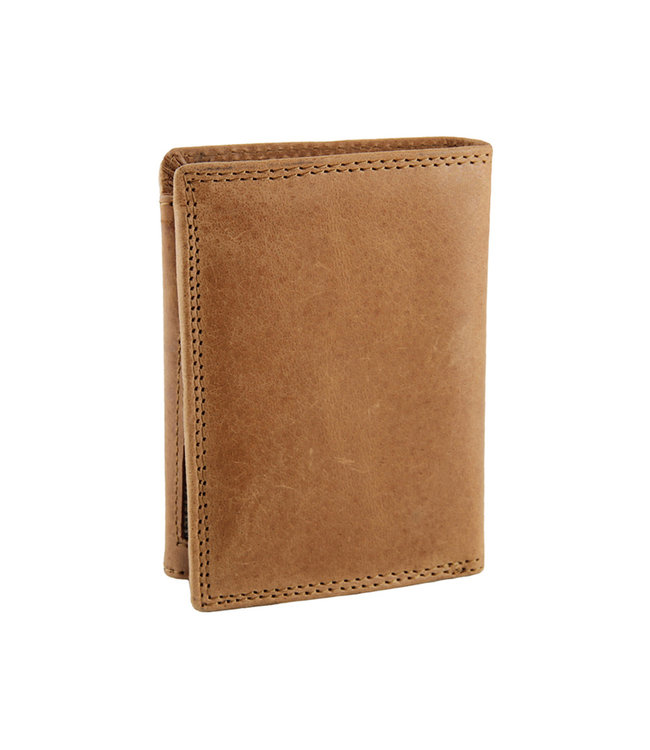 Landley Vintage Leren Billfold RFID Portemonnee - Dames en Heren Portefeuille – Staand Model - Echt Pull-up Leer - Bruin
