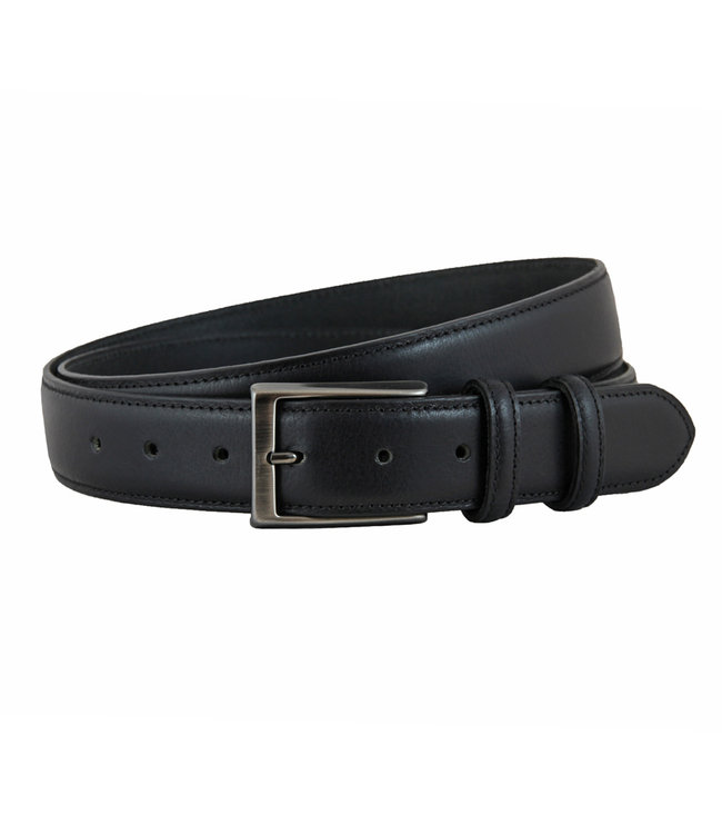 Riem heren/dames leer - zwart - Jeans riem - Taillemaat: 125 cm - exclusieve  heren