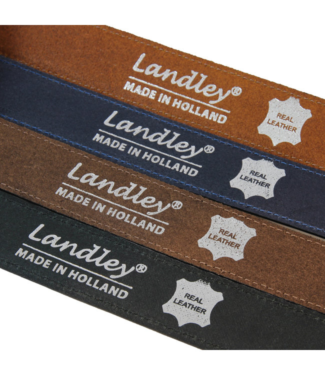 Landley Leren Nette Pantalon Riem - Dames en Heren - 35 mm - Premium Volnerf Leer - Kostuum Riem - Bruin