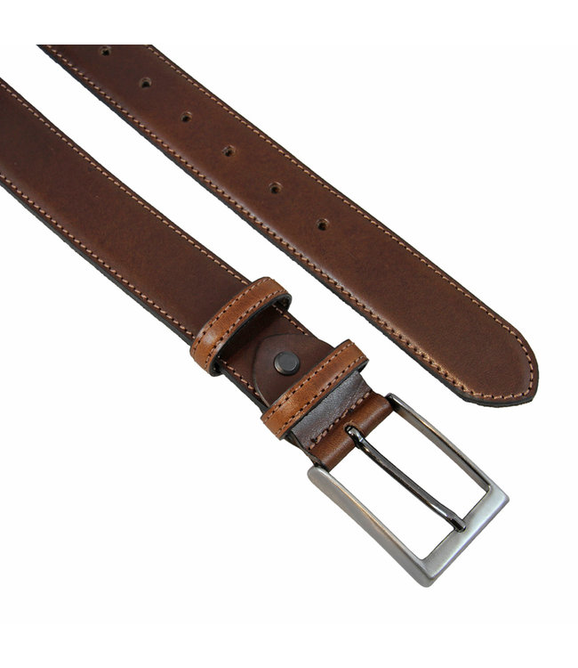 Landley Leren Nette Pantalon Riem - Dames en Heren - 35 mm - Premium Volnerf Leer - Kostuum Riem - Bruin