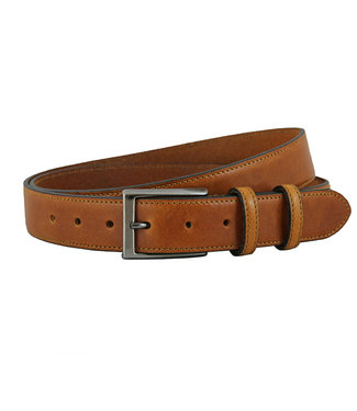 Landley Leren Nette Pantalon Riem - Dames en Heren - 35 mm - Premium Volnerf Leer - Kostuum Riem - Cognac