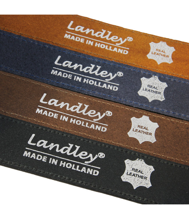 Landley Nette Premium Heren Riem - Breedte 4 cm - Brede Pantalon Riem - Hoogwaardig Volnerf Leer Broekriem - Zwart