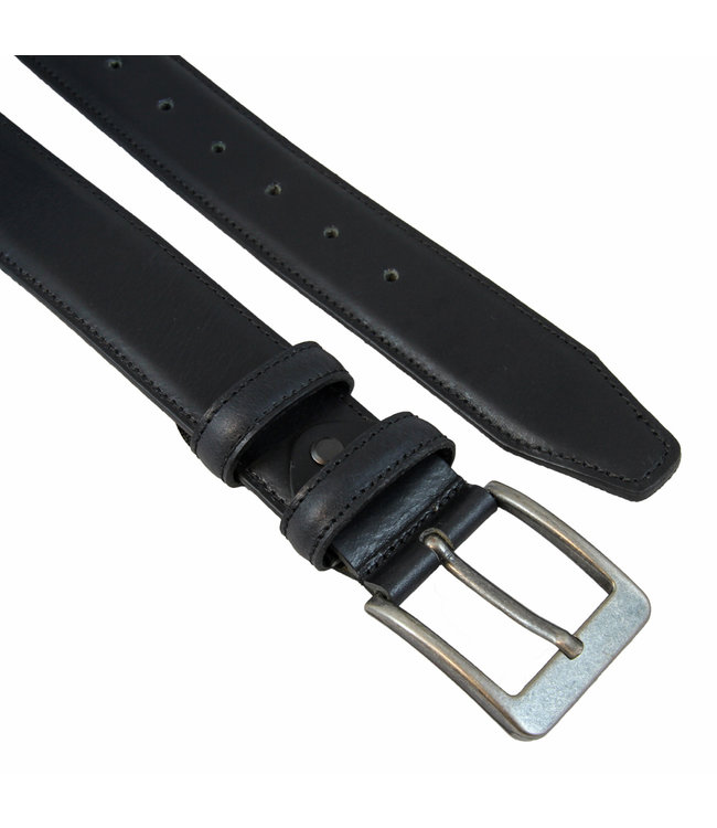 Landley Nette Premium Heren Riem - Breedte 4 cm - Brede Pantalon Riem - Hoogwaardig Volnerf Leer Broekriem - Zwart