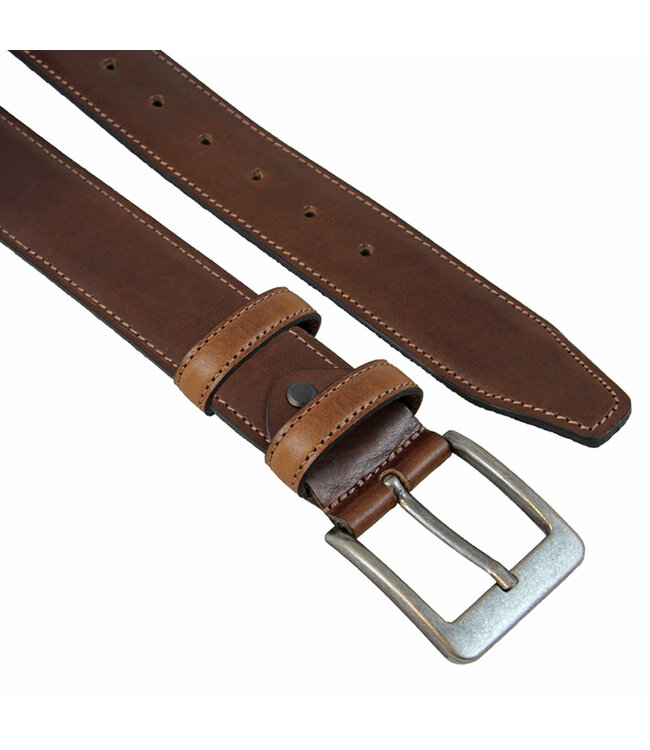 Landley Nette Premium Heren Riem - Breedte 4 cm - Brede Pantalon Riem - Hoogwaardig Volnerf Leer Broekriem - Bruin