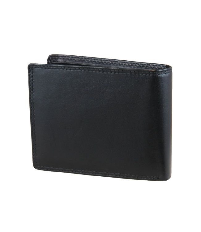 Landley Classic' Leren Heren Portemonnee - Billfold Model - met Anti-skim RFID bescherming - Zwart