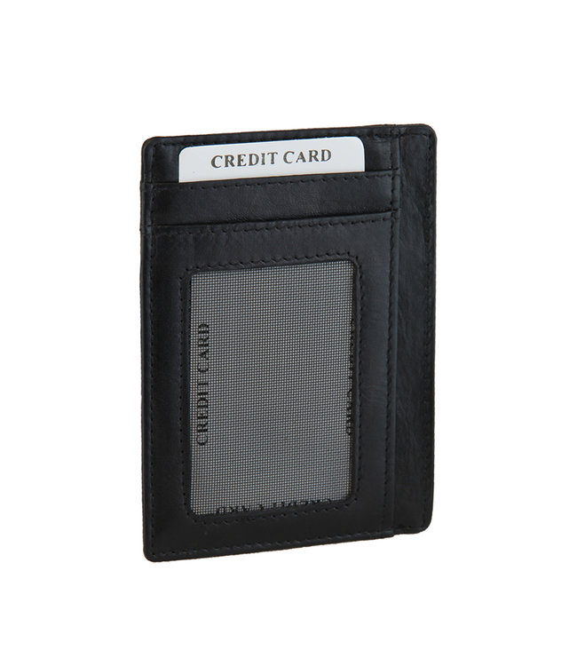 Landley Slim Wallet Heren Creditcardhouder - 7 Pasjes en Briefgeld - Mannen Kaarthouder - Nappa Leer - Zwart