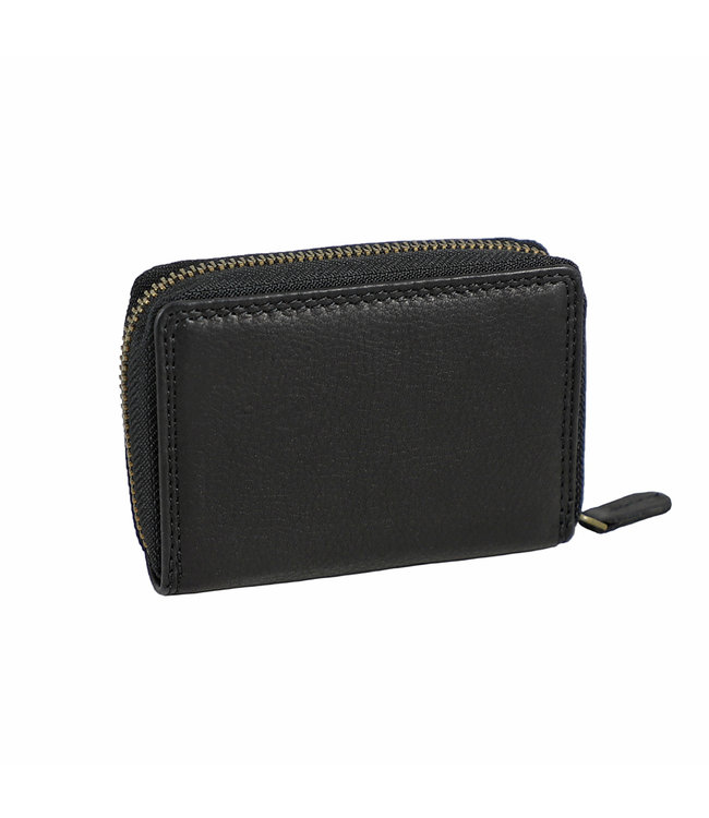 HillBurry Unisex Creditcardhouder Waaier – Dames / Heren - RFID kaarthouder - 11 vakjes - Leer - Zwart