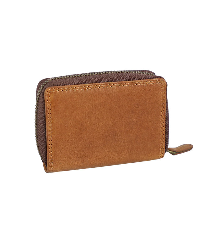HillBurry Unisex Creditcardhouder Waaier – Dames / Heren - RFID kaarthouder - 11 vakjes - Leer - Bruin