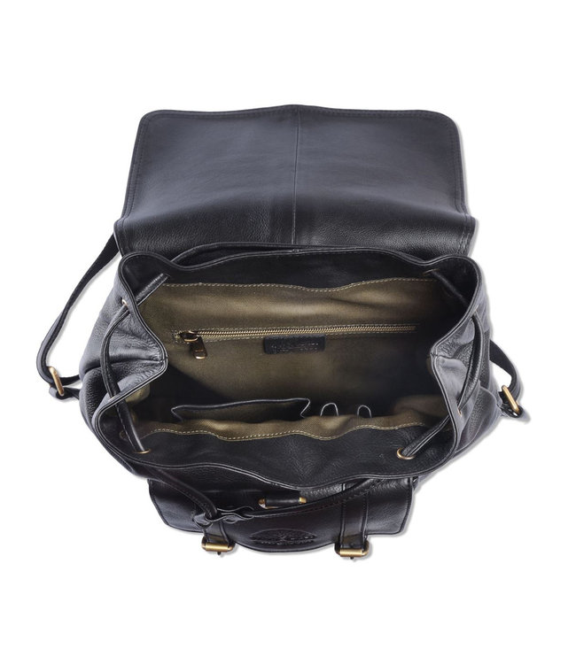 WILD WOODS Leren Unisex Rugzak met Voorvak - Dames en Heren - Wandel Rugtas - Nappa Leer - Zwart