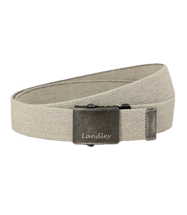 Landley Elastische Canvas Riem met Metalen Schuifgesp - Stretch - Koppelriem - Dames / Heren - Unisex - Beige