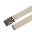 Landley Elastische Canvas Riem met Metalen Schuifgesp - Stretch - Koppelriem - Dames / Heren - Unisex - Beige