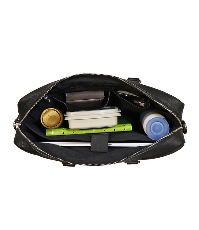 Landley Leren Unisex 15 inch Laptoptas - 15,6 inch - Dames en Heren - Leer - Zwart