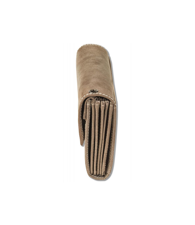 Woodland Leren Professionele Kelnerbeurs Horeca Portemonnee met Ladderslot - Voorvak voor 3 pasjes - Leer - Bruin