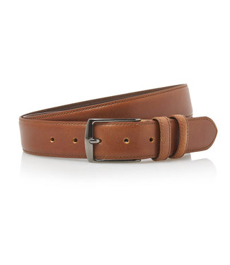 Timbelt Cognac Leren Pantalon Riem - 3.5 cm breed - Volnerf Aniline Leder - Pantalonriem Leer - Cognac