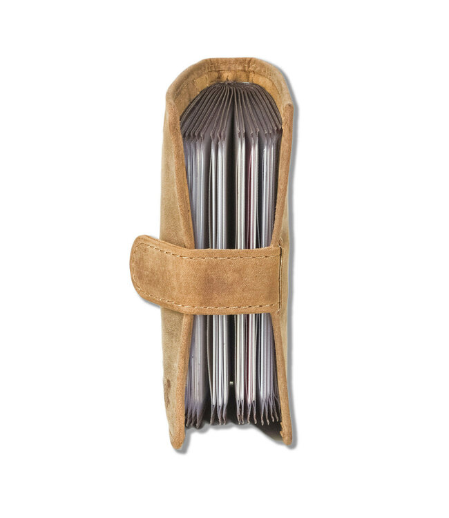 Woodland Luxe Leren Creditcardetui voor 15 pasjes - Vintage Cognac