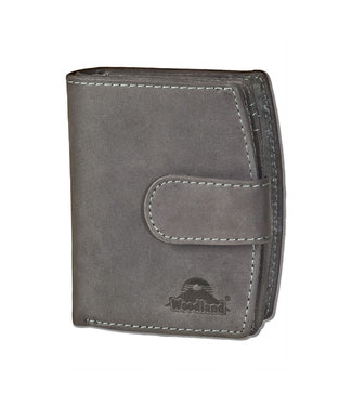 Woodland Leren Dames Portemonnee met Rits - Grijs Antraciet