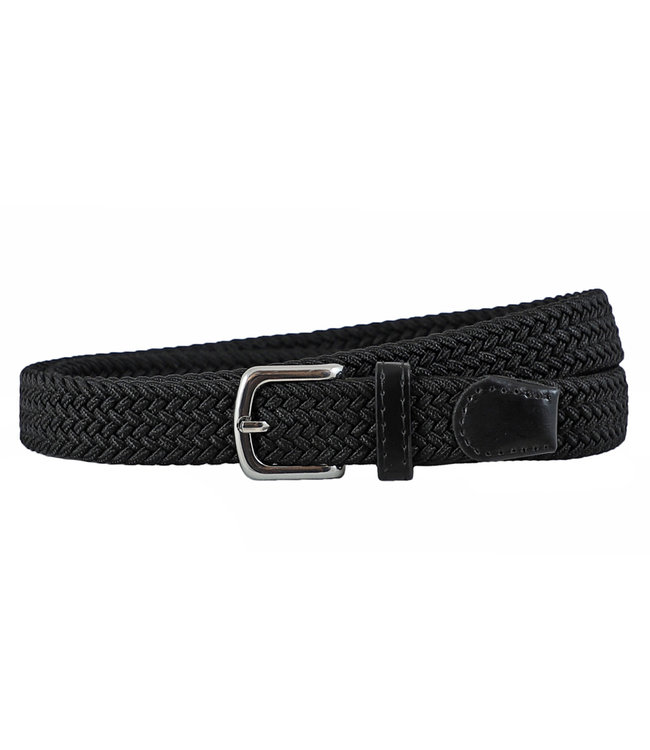 Houtkamp Smalle Elastische Dames Riem - Gevlochten Comfort Stretch Belt - 25 mm breed - Vrouwen Ceintuur - Zwart