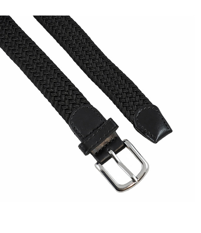 Houtkamp Smalle Elastische Dames Riem - Gevlochten Comfort Stretch Belt - 25 mm breed - Vrouwen Ceintuur - Zwart