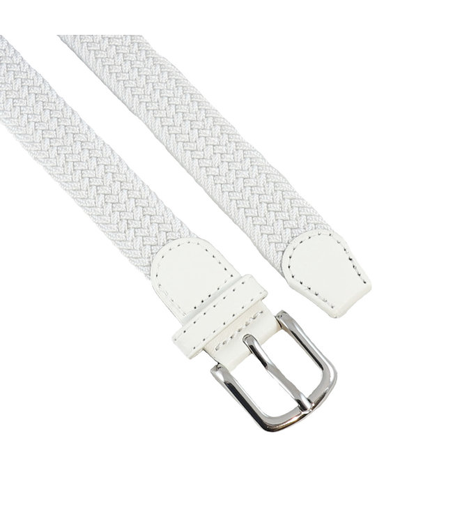 Houtkamp Smalle Elastische Dames Riem - Gevlochten Comfort Stretch Belt - 25 mm breed - Vrouwen Ceintuur - Wit