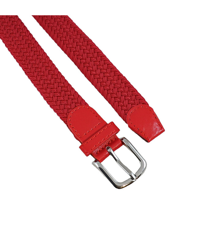 Houtkamp Smalle Elastische Dames Riem - Gevlochten Comfort Stretch Belt - 25 mm breed - Vrouwen Ceintuur - Rood