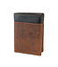 Landley Leren Billfold Unisex Portemonnee Staand - Hunter Leer - Dames en Heren - Bruin Duo-tone