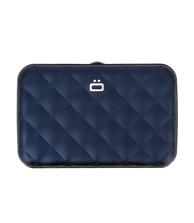 Ögon Designs Quilted Button Dames Creditcardhouder - RFID - 10 pasjes - Navy Blauw