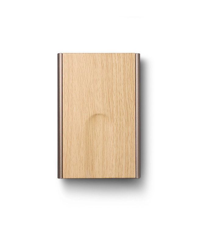 Ögon Designs Slider Pasjeshouder - 6 pasjes - Aluminium Creditcardhouder - RFID Anti-Skim - Bamboe Print