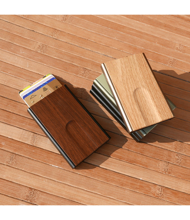 Ögon Designs Slider Pasjeshouder - 6 pasjes - Aluminium Creditcardhouder - RFID Anti-Skim - Sequoia Print