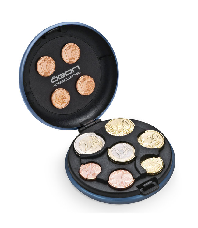 Ögon Designs Aluminium Munthouder Navy Blauw