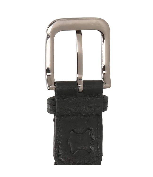 Hide & Stitches Elastische Gevlochten Stretch Riem - Leer & Elastiek - Dames & Heren - Zwart - One Size - Totale lengte 120 cm - Geschikt tot maat 110