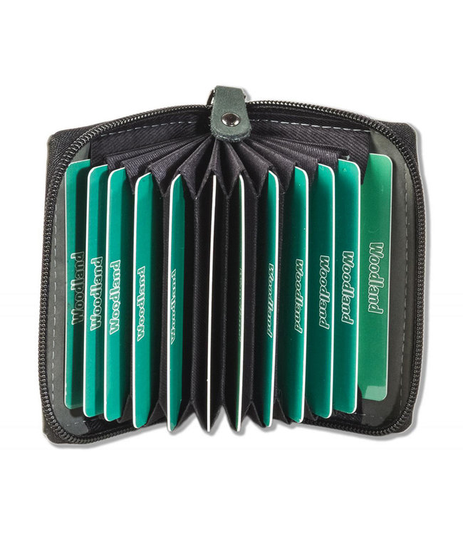 Woodland RFID Waaier Creditcardhouder met Rits | 13 Pasjes | Grijs