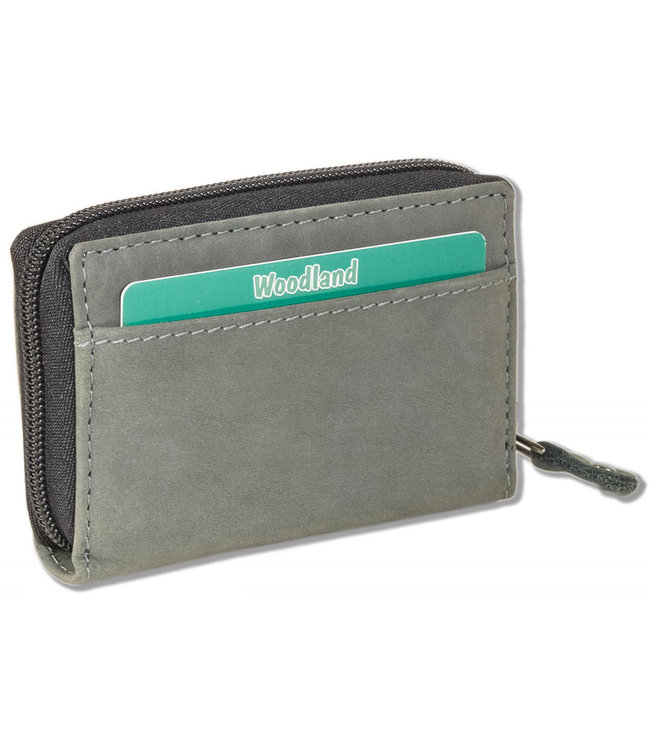 Woodland RFID Waaier Creditcardhouder met Rits | 13 Pasjes | Grijs