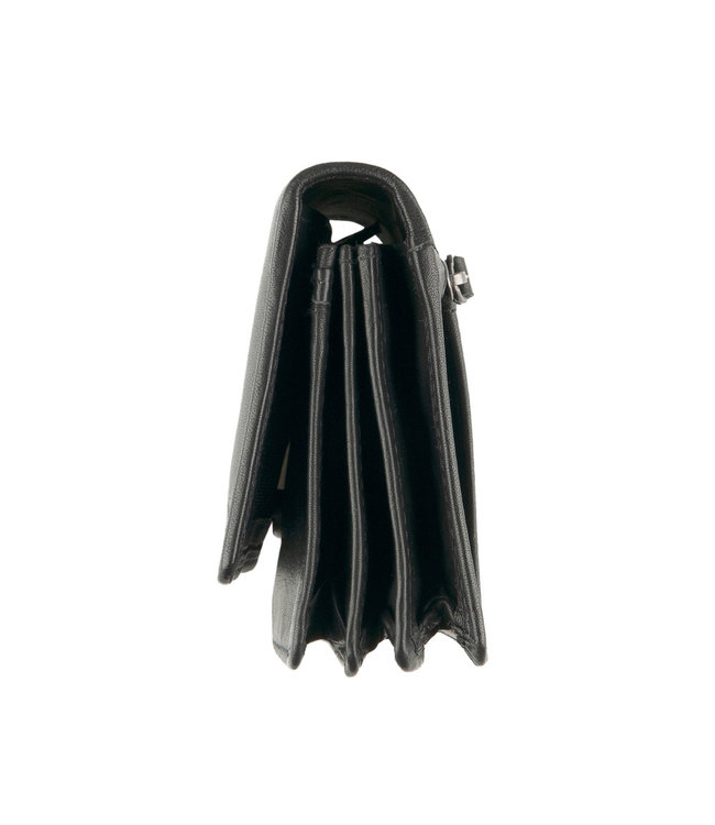 DSTRCT Wax Lane Leren Dames Harmonica Portemonnee - RFID - Zwart