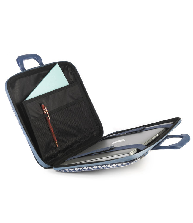 Bombata 15 inch Laptoptas 'Pied de Poule' - 15,6 inch - Stof - Blauw