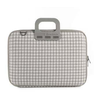 Bombata 15 inch Laptoptas 'Pied de Poule' - Stof - Grijs
