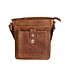 Landley Leren Schoudertasje met sluitflap - Dames en Heren - Antique Vintage Pull-up Leer - Cognac