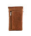 Landley Leren Dames Telefoontasje - Klein Schoudertasje - Phone Wallet - Antique Vintage Leer - Cognac