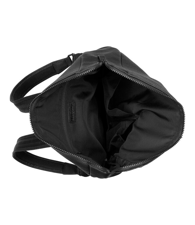 Bloomsbury Leren Rolltop 14 inch Laptop Rugtas - Unisex Rugzak - Dames en Heren - Echt Leer - Zwart