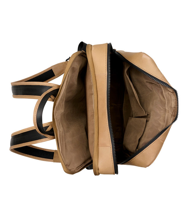 Bloomsbury Leren Unisex Laptop Rugtas - Dames en Heren - 15.6 inch / 16 inch - Rugzak - Echt Leer - Zandbruin