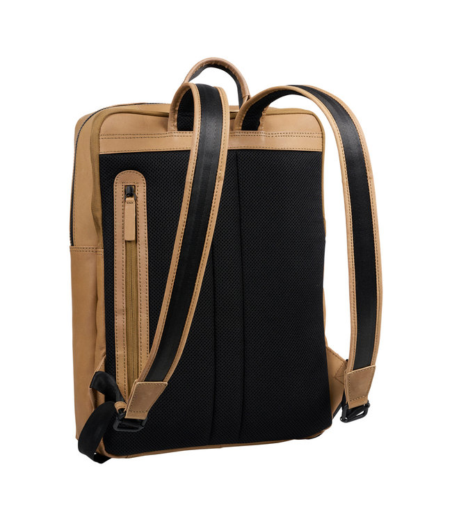 Bloomsbury Leren Unisex Laptop Rugtas - Dames en Heren - 15.6 inch / 16 inch - Rugzak - Echt Leer - Zandbruin