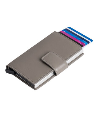 Figuretta Leren RFID Compact Cardprotector Unisex - Grijs
