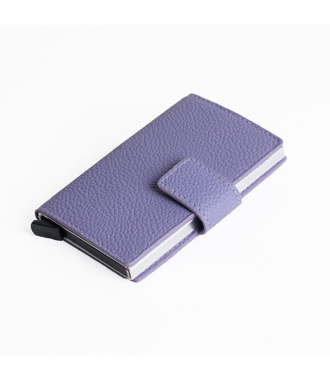 Figuretta Leren Cardprotector RFID Compact Creditcardhouder - Dames en Heren - Paars