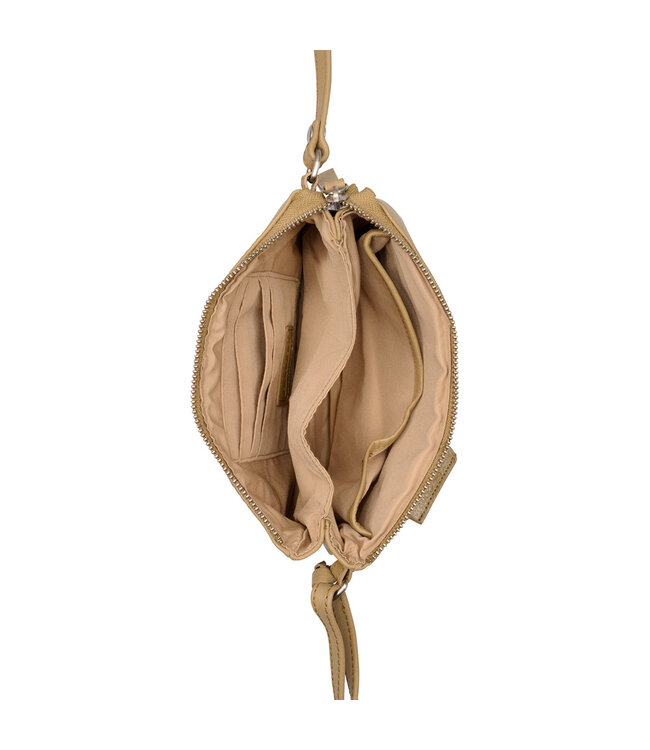 Salted Dames Crossover Schoudertas - Glad Leer - Lichtbruin