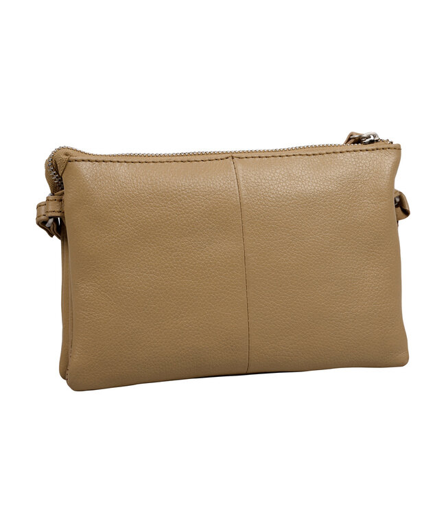 Salted Dames Crossover Schoudertas - Glad Leer - Lichtbruin