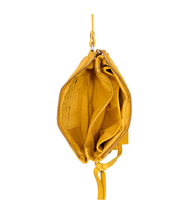 Salted Dames Crossover Schoudertas - Glad Leer - Geel