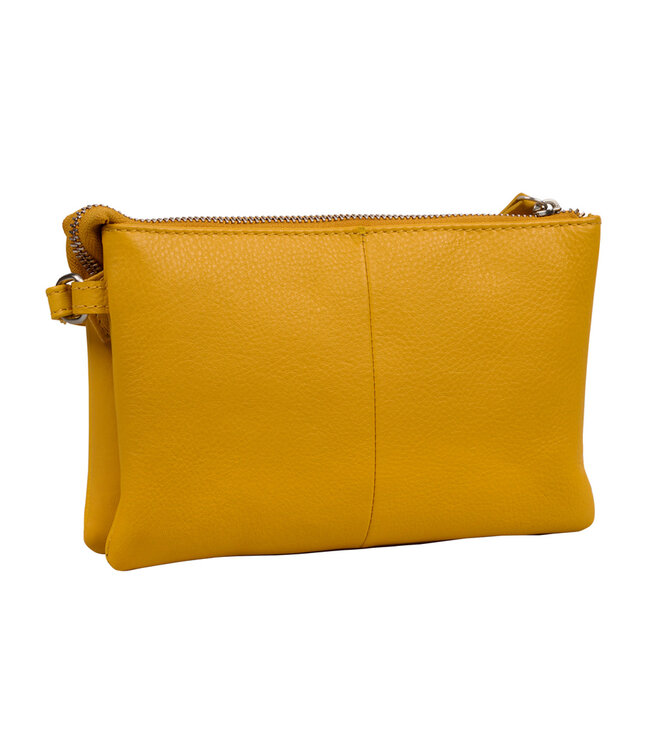 Salted Dames Crossover Schoudertas - Glad Leer - Geel
