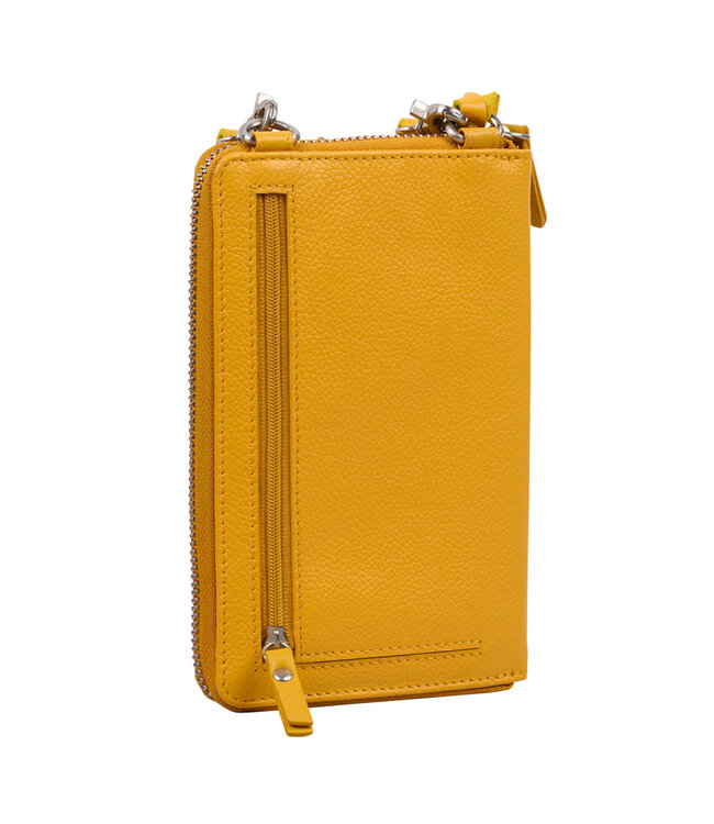 Salted Dames Telefoontasje - Portemonnee tasje - Glad Leer - Geel