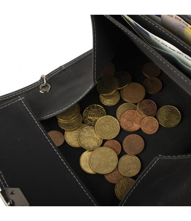 Landley Horeca Portemonnee + Holster Set - Inclusief Ketting - Robuust Hunter Leer - Zwart