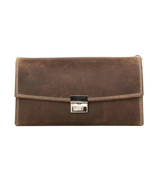 Landley Horeca Portemonnee + Holster Set - Inclusief Ketting - Robuust Hunter Leer - Bruin