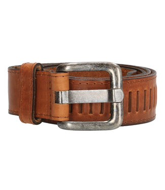 Old West Geperforeerde Sleufjes Riem - Cognac